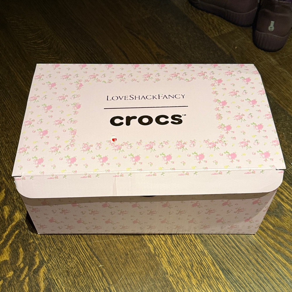 CROCS Pink Floral Collaboration Shoe Box